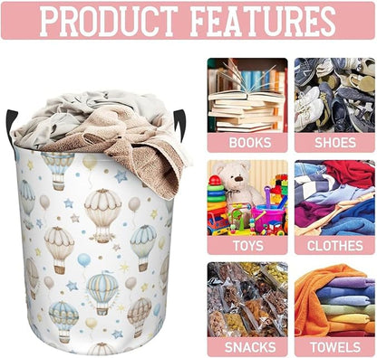 Cute Hot Air Balloons Laundry Hamper Bag - Image 8