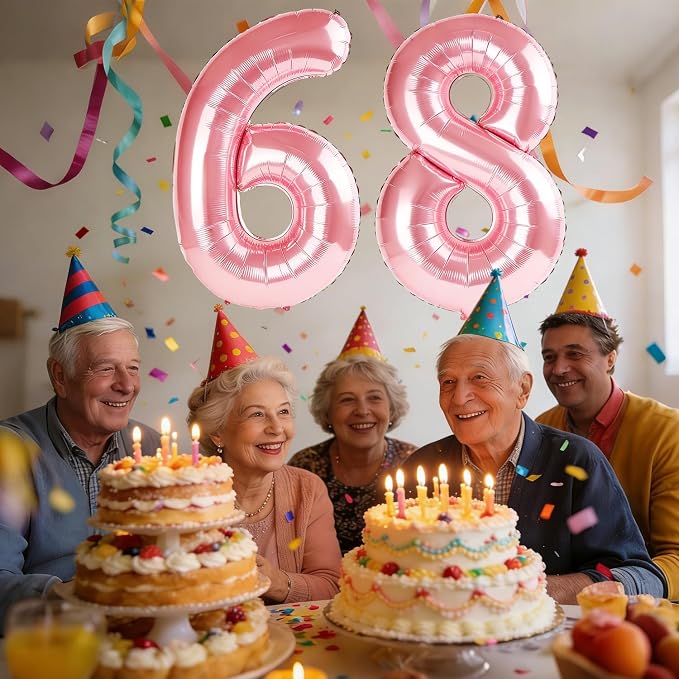 40 Inch Number 68 Balloons for 68th Birthday Party Decorations, 0-100 Jewelry - Image 2