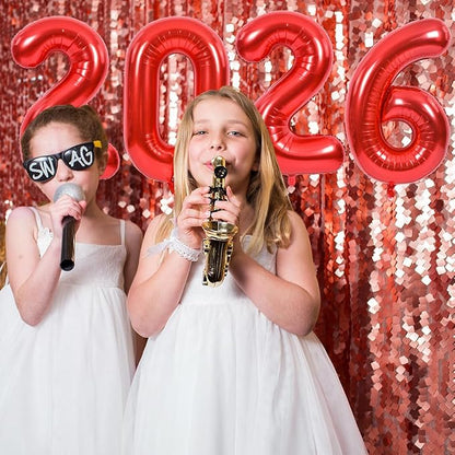 TONIFUL 2026 Graduation Balloons 42Inch Red 2026 Number Balloons Aluminum Foil - Image 6