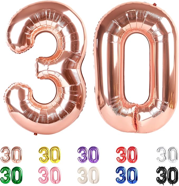 40 Inch Number 30 Balloon 30th Birthday Decorations by Mluchee