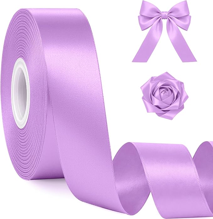 30Yards 1In Lavender Satin Ribbon by Fullive