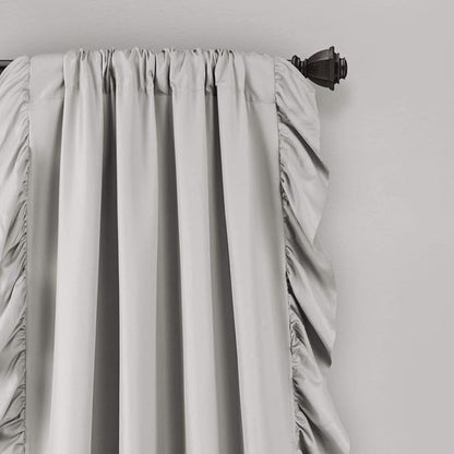 Lush Decor Reyna Ruffle Window Curtain Panel Set, Light Gray - Image 3