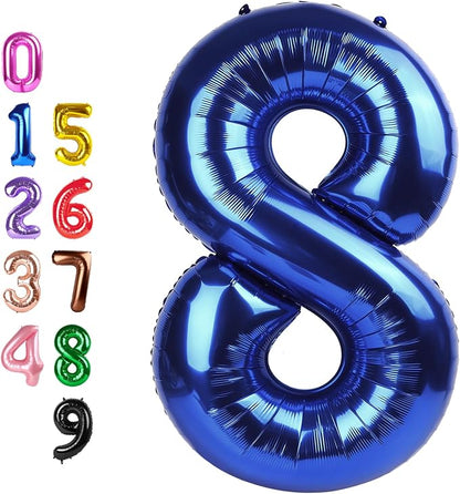 Number Balloons 8 Balloon 40 inch Blue by Enyeopd