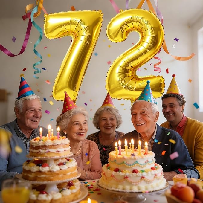 40 Inch Number 72 Balloons for 72nd Birthday Party Decorations, 0-100 Gold - Image 2