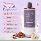 Nora Ross Garlic Extract Daily Oil Control Clarifying Shampoo with Aloe Vera, Argan Oil & Chamomile Scent – Deep Cleansing Hair & Scalp Care – Sulfate Free, Color Safe Formula for Women and Men – 32oz