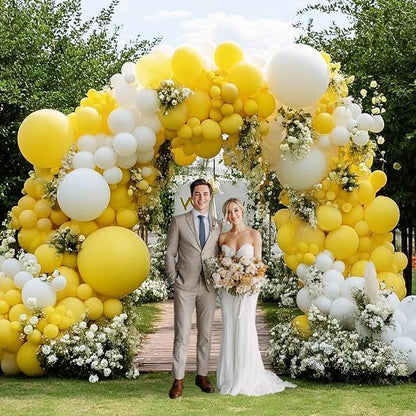 White Balloon Arch Garland Kit Double Stuffed White Balloons Different Sizes - Image 5