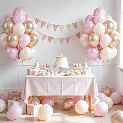 60pcs Pink and Gold Balloons 12inch - Image 7