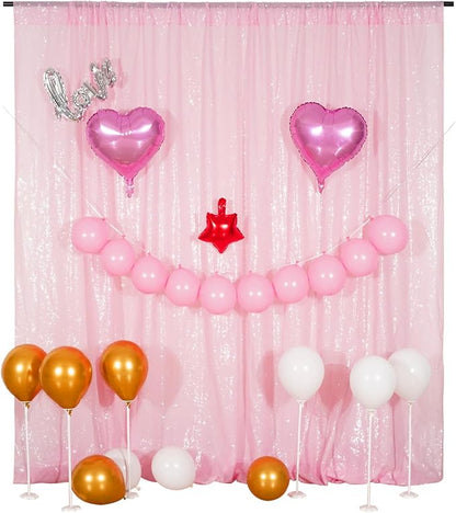Poise3EHome Pink Sequin Backdrop, 8FT x 10FT Sequin Photography Backdrop Curtain - Image 2