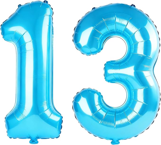 40 Inch Number 13 Balloons for 13th Birthday Party Decorations, 0-100 Jewelry by FOBELEC