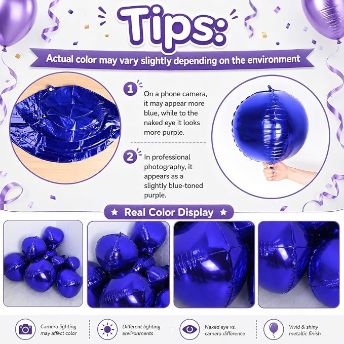 Purple Round Foil Balloons - Image 3