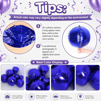 Purple Round Foil Balloons - Image 3