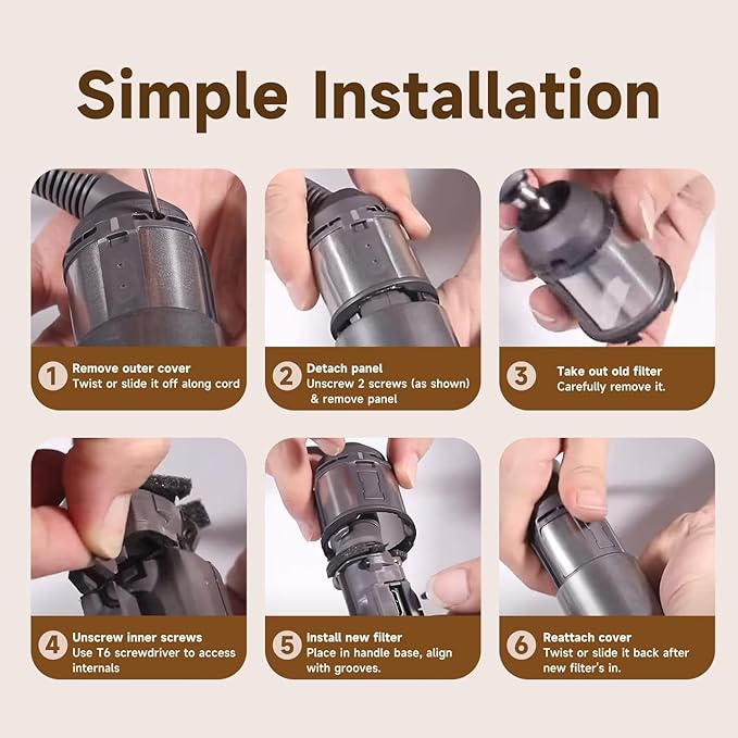 Airwrap Inner Filter Replacement Part Compatible with Dyson Hair Dryer HS01 HS05 Models