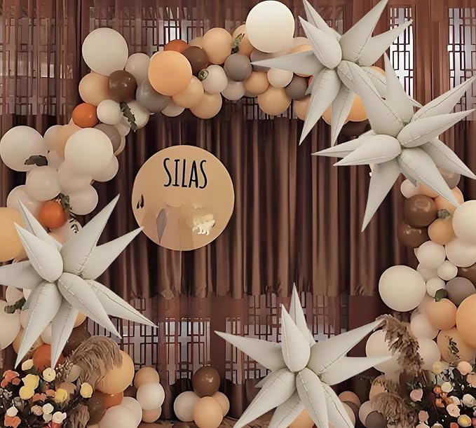 50pcs Matte White Sand 20' Water Drop Foil Cone Mylar Balloons Matte White Sand - Image 5