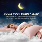 Silk Pillow Cases 2 Pack King Size Mulberry Silk Pillowcase Set of 2 for Hair & Skin 36 x 20 Inches 22 Momme Both Sided Grade 6A Silk Soft Breathable Cooling with Hidden Zipper, Pink