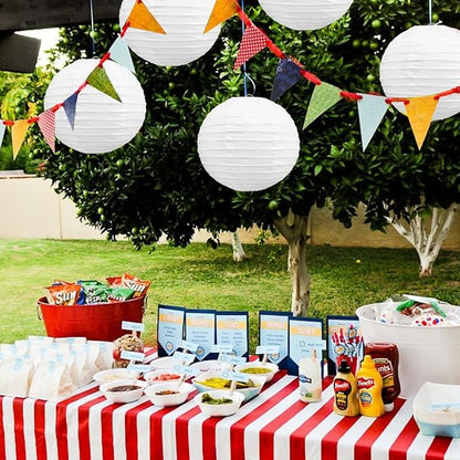 BEISHIDA 12 Inch White Paper Lanterns 6 Packs Hanging Round Chinese Lantern | - Image 6
