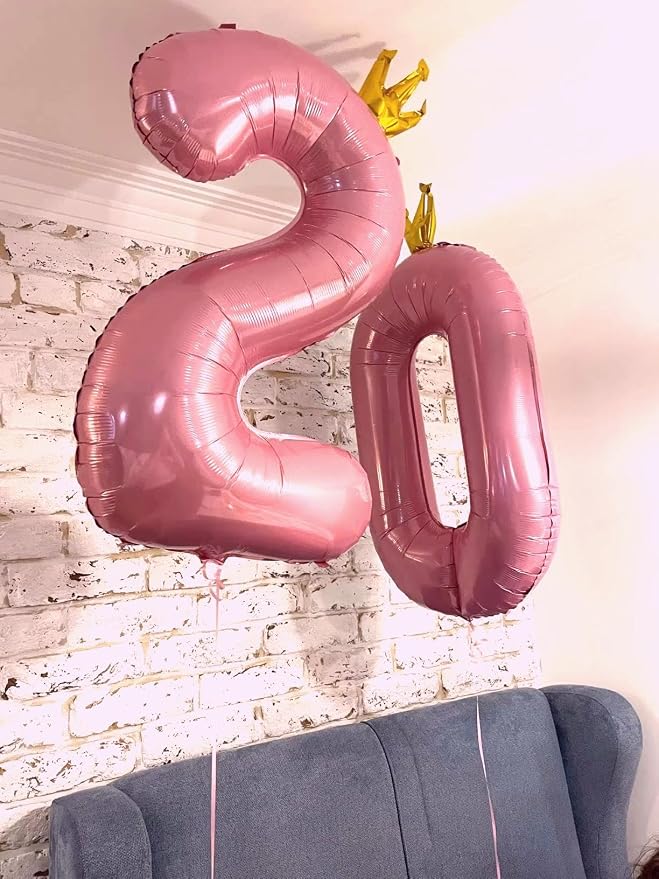 Pink Crown Number 0 Balloon 40 inch, Big Pink 0th Birthday Party Decorations | - Image 5