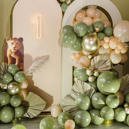 RUBFAC Sage Green Balloons 87pcs Different Sizes 18 12 10 5 Inches, Olive Green - Image 5