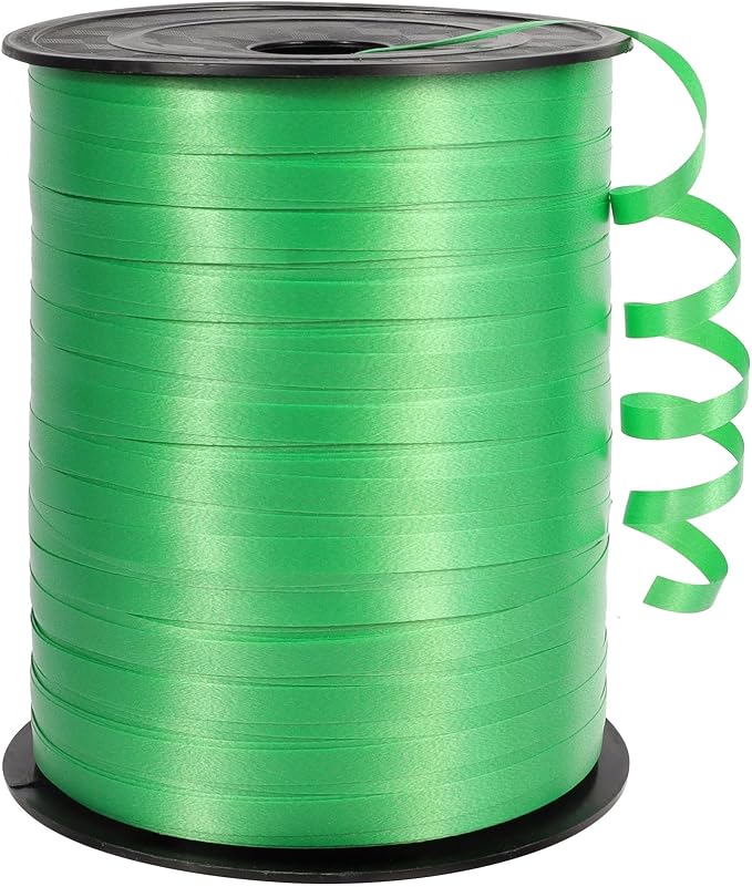 500 Yards Green Curling Ribbon, 1/5 Inch Wide Balloons String Ribbons by Unknown