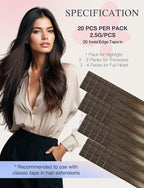 DOORES Invisi Edge Tape in Hair Extensions, Chocolate Brown to Honey Blonde 10 Injection Tape-ins with 10 Injection Tape-ins 50g 20 Inch,Invisible Injected Tape in Extensions