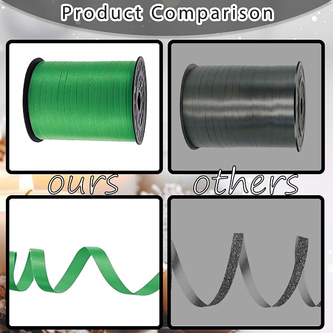 Premium Green Curling Ribbon, 1/5" Wide x 500 Yards Green Ribbon - Image 7