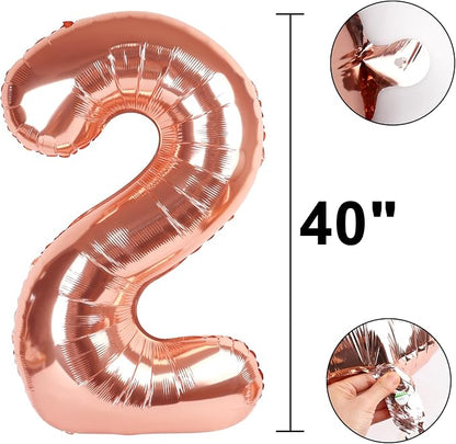 40 Inch Rose Gold Number 29 Balloons Foil Digital Helium Number Balloons - Image 5