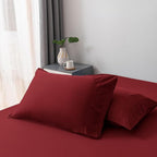 Bella Coterie | Luxury Queen Size Pillowcase Set | 100% Organically Grown Bamboo Viscose | Ultra Soft | Cooling | 2 Pcs [Merlot]