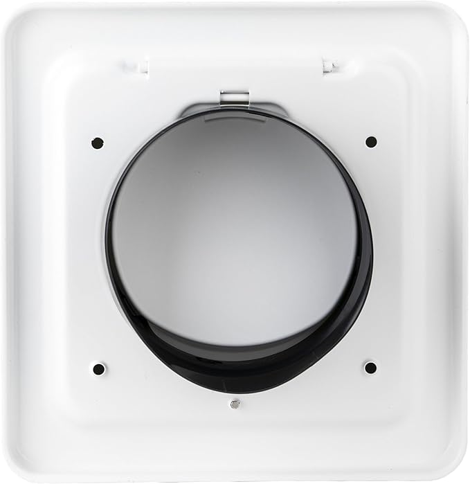 NO-PEST VENT MetalGuard, Dual Door Dryer Vent Cover Outdoor 4 Inch, Powder-Coated Heavy Duty Steel, Pest Proof, Rust Resistant, Safe & Efficient Vent Cap (White, 4" Steel With Collar)