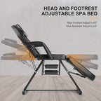 Artist hand Facial Tattoo Chair Massage Bed Salon Lash Chair for Eyelash Extensions Tattoo Table Salon Chair with Trays (Black 1)