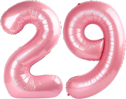 29 Balloon - Pastel Pink Birthday Number Balloons, 40 Inch Decorations | Pastel by ALPHADELTAPI
