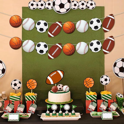 2 Pcs Sports Party Decorations Sport Party Banner Basketball Football Soccer - Image 8