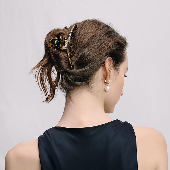 Acetate Hair Clip for Women, SHE'S FREE STYLE JUST FOR YOU [2024 New] Premium Tortoise Shell Hair Claw Clips, Butterfly Hair Accessory (Tortoise-4.8")