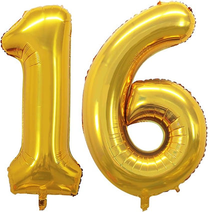 Number 16 Balloons for 16th Birthday Sweet 16 Party Decorations, 42 Inch Jumbo by GOER
