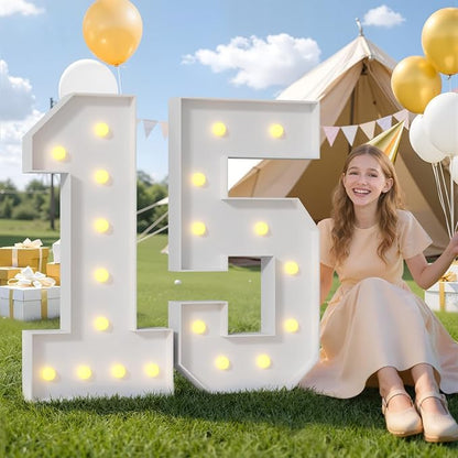 4FT Light Up Marquee Number 40 Warm White Light | Decorations - Image 7