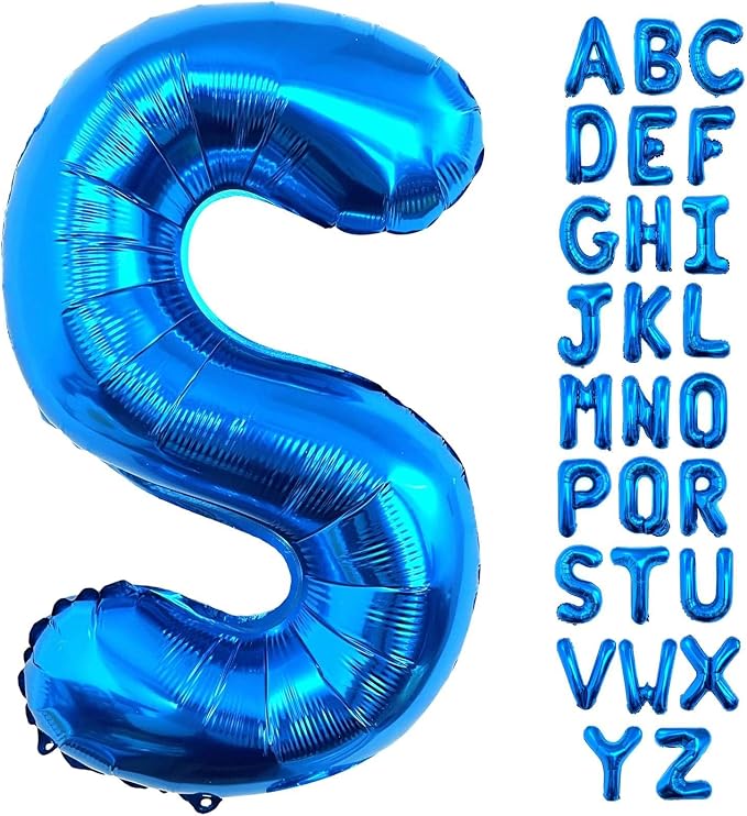 Lovoir 40 Inch Large Blue Letter S Balloons Big Size Jumbo Mylar Foil Helium by Lovoir