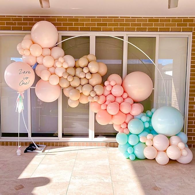 Beige Blush Pink Double Stuffed Balloons Different Size 115Pcs 5/10/12/18" - Image 7