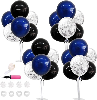 TONIFUL 4 Set Black Blue Silver Balloon Stand Balloon Centerpiece by TONIFUL