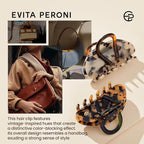 EVITA PERONI Middle Hair Clip, "Vintage Candy" Hair Clips for Women Strong Grip Acetate Shark Claw Clip with Gift Box, Amber