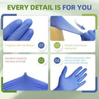 Jointown Biodegradable Nitrile Exam Gloves, Disposable Medical Surgical Gloves, Violet Blue Nitrile Glove, Latex Free, Food Safe, 200 Count, Small