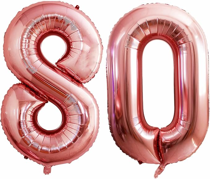 Number 80 Balloons for 80th Birthday Party Decorations, 42 Inch Jumbo Foil by GOER