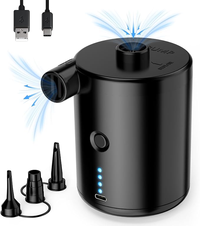 Air Pump for Air Mattress, Air Mattress Pump for Inflatables, Quick Fill by TECHSHARE%C2%AE