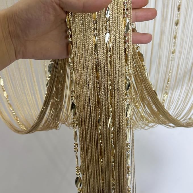 ave split 100cmX200cm Decorative Door String Curtain Beads Wall Panel Fringe - Image 3