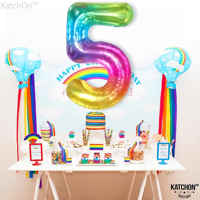 KatchOn Giant Rainbow 5 Balloon Number - Image 8