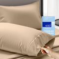 THREAD SPREAD 100% Cotton King Size Pillow Cases Set of 2-400 Thread Count Pillow Cases King Size Set of 2 (Taupe), Luxuriously Soft Hotel Quality Sateen Weave Pillowcases, Crisp & Cool