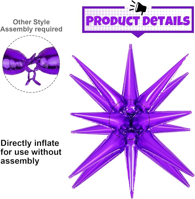 10 Pcs Star Balloons Explosion Balloons Foil Cone Balloon Magic - Image 5
