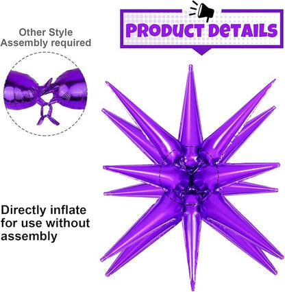 10 Pcs Star Balloons Explosion Balloons Foil Cone Balloon Magic - Image 5