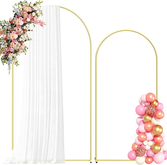 Metal Arch Backdrop Stand, 7.2FT+6FT Wedding Arch Frame, Balloon Arch Backdrop by Hzdeying