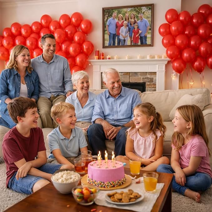 Red Balloons 100 Pack, 12 Inch Red Latex Balloons, Round Helium Balloons - Image 4