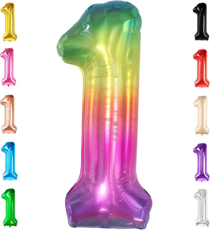 KatchOn Foil Rainbow Number 1 Balloon by KatchOn