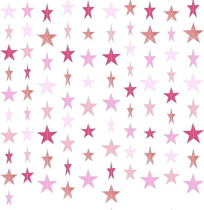 Patelai Glitter Star Garland Banner 2026 Graduation Decor 130 Feet Star Hanging by Patelai