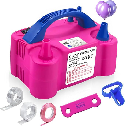 Electric Balloon Pump, 110V 600W Portable Dual Nozzles Balloon Pump, Air Pump by HXHWISE